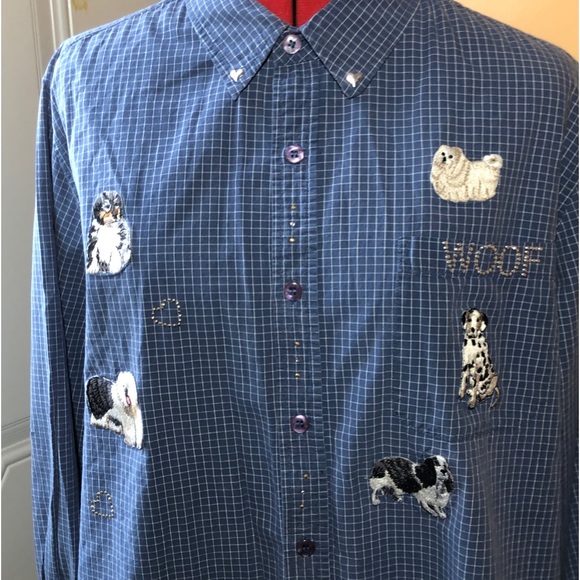 Bobbie Brooks Button Down Dog Lover’s Cotton Shirt - Picture 2 of 6